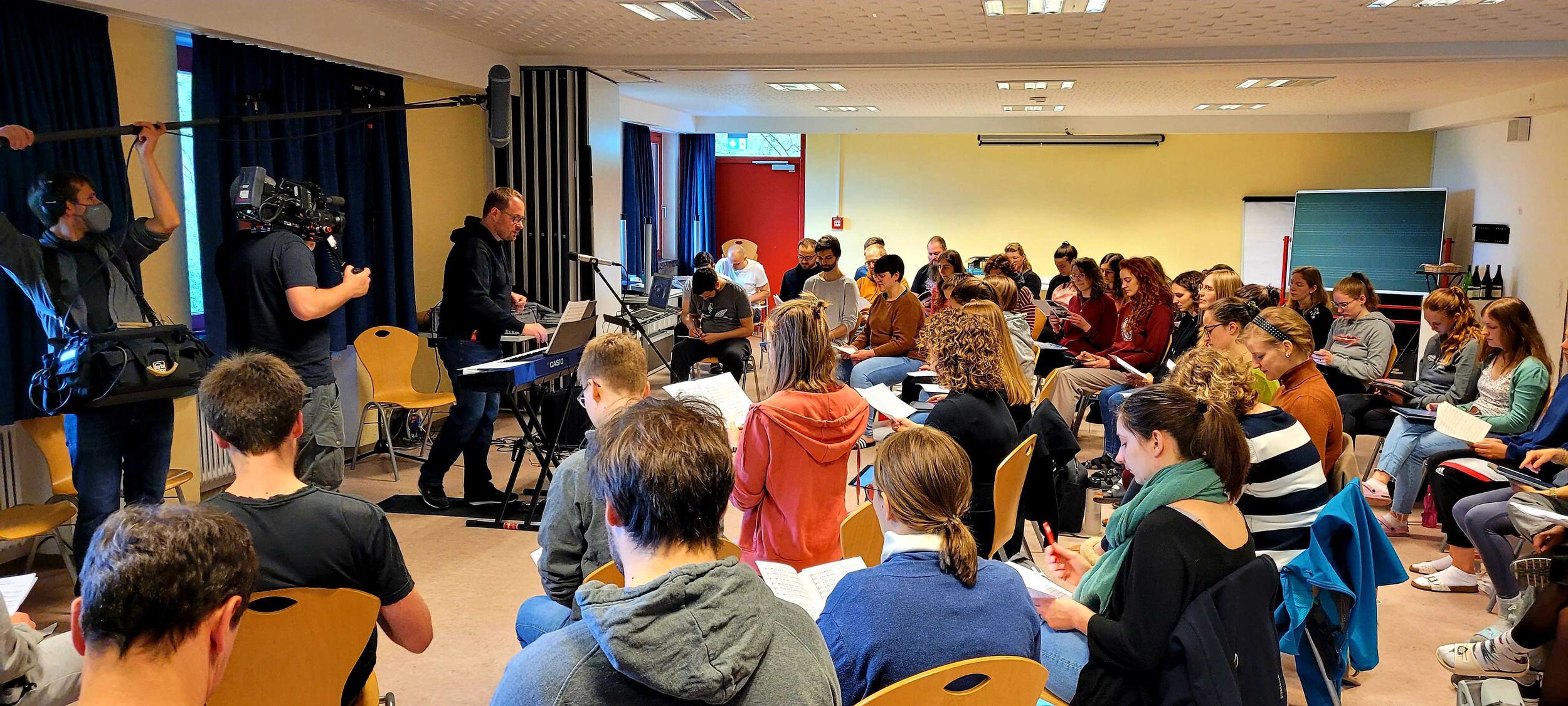 Probe mit TV-Kamerateam TV-Probe beim Probenwochenende